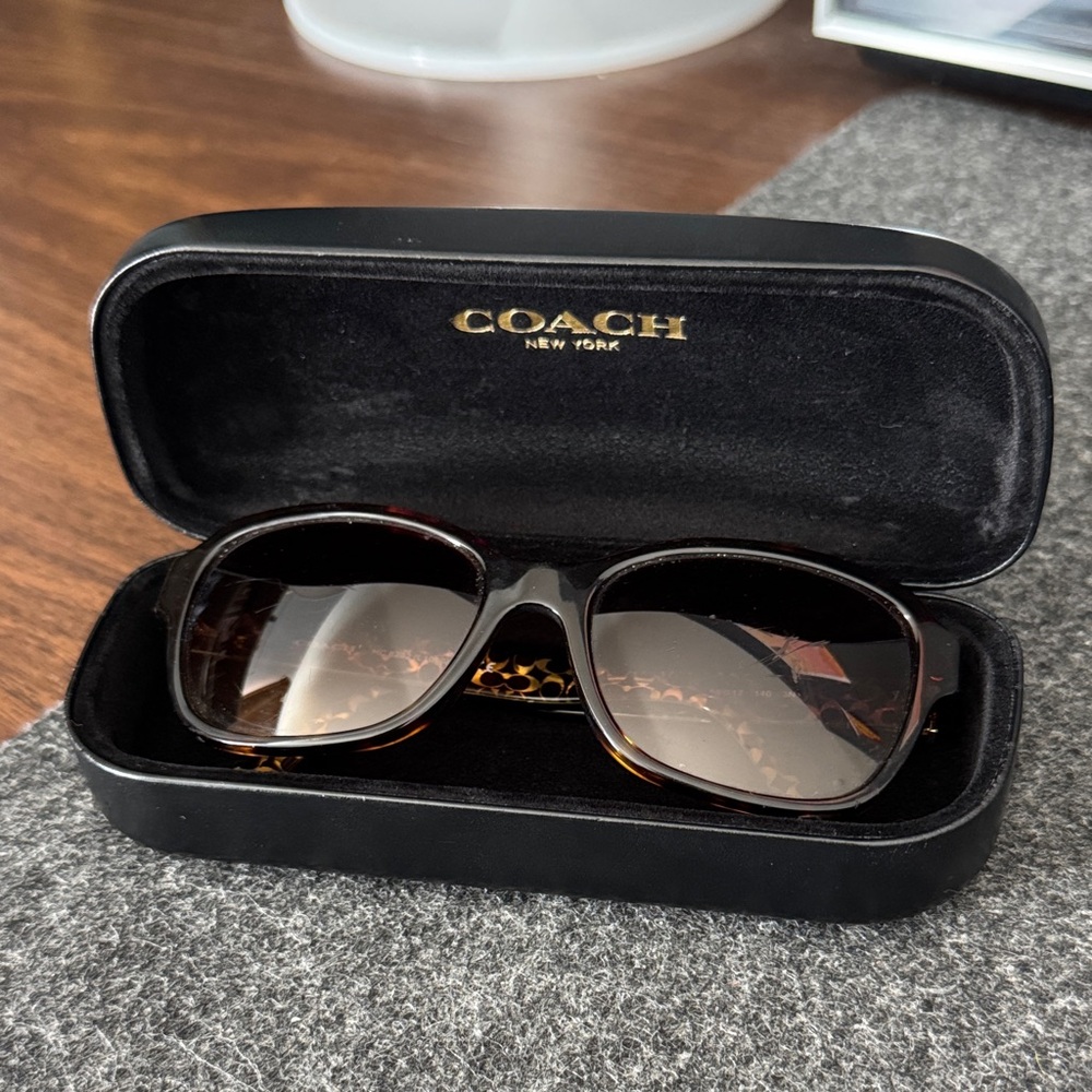 Coach Brown Tortoise Sunglasses with Black Case (Frame only)